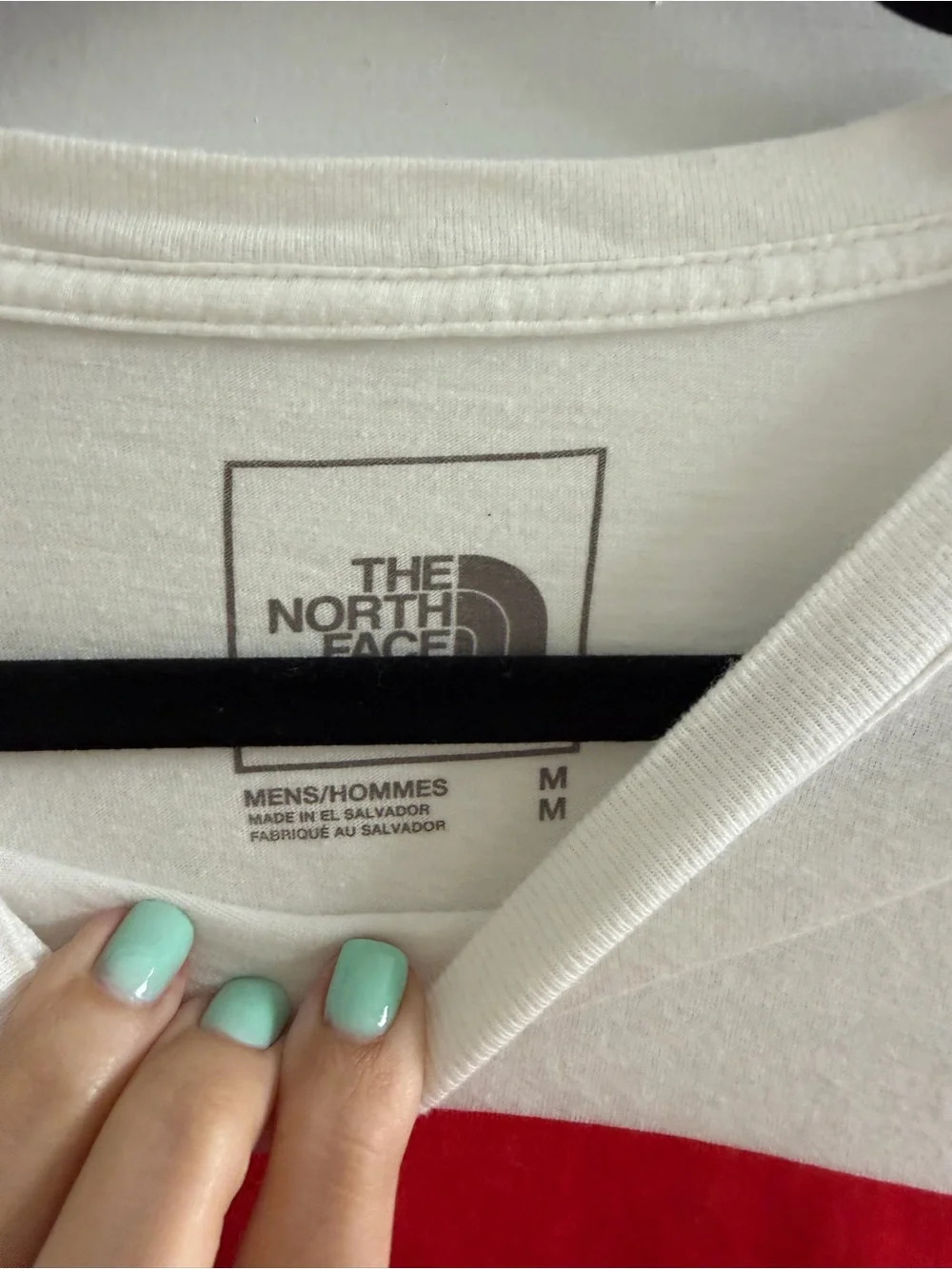 The North Face White Tee with Red Graphic Medium M